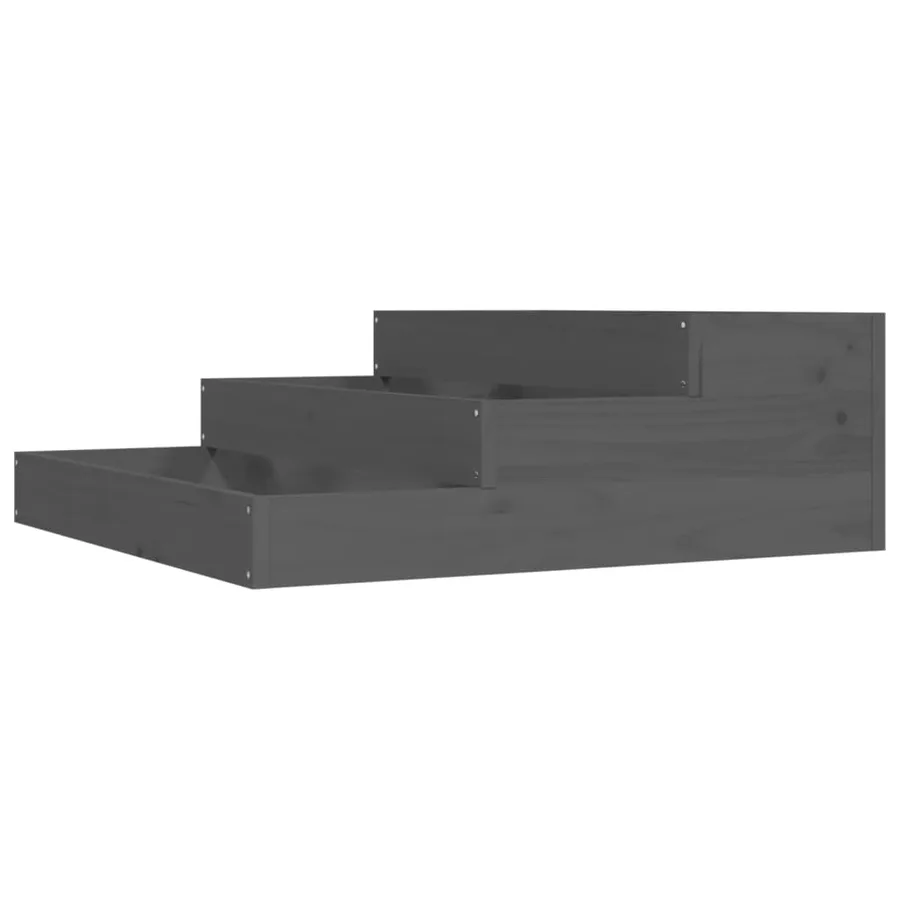 Jardinière Gris 78x78x27 cm Bois massif de pin - 2