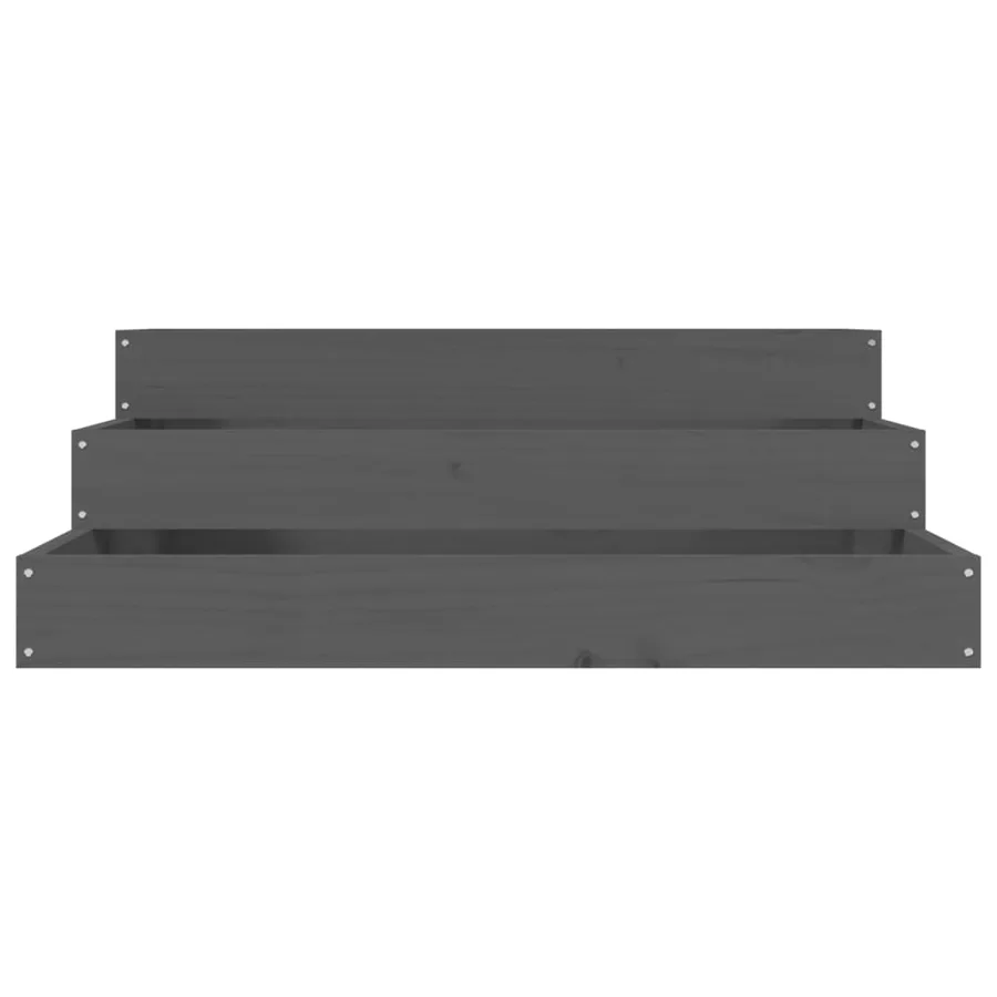 Jardinière Gris 78x78x27 cm Bois massif de pin - 4