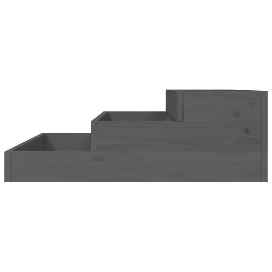 Jardinière Gris 78x78x27 cm Bois massif de pin - 5