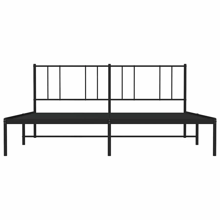 Cadre de lit métal sans matelas avec tête de lit noir 200x200cm - 6