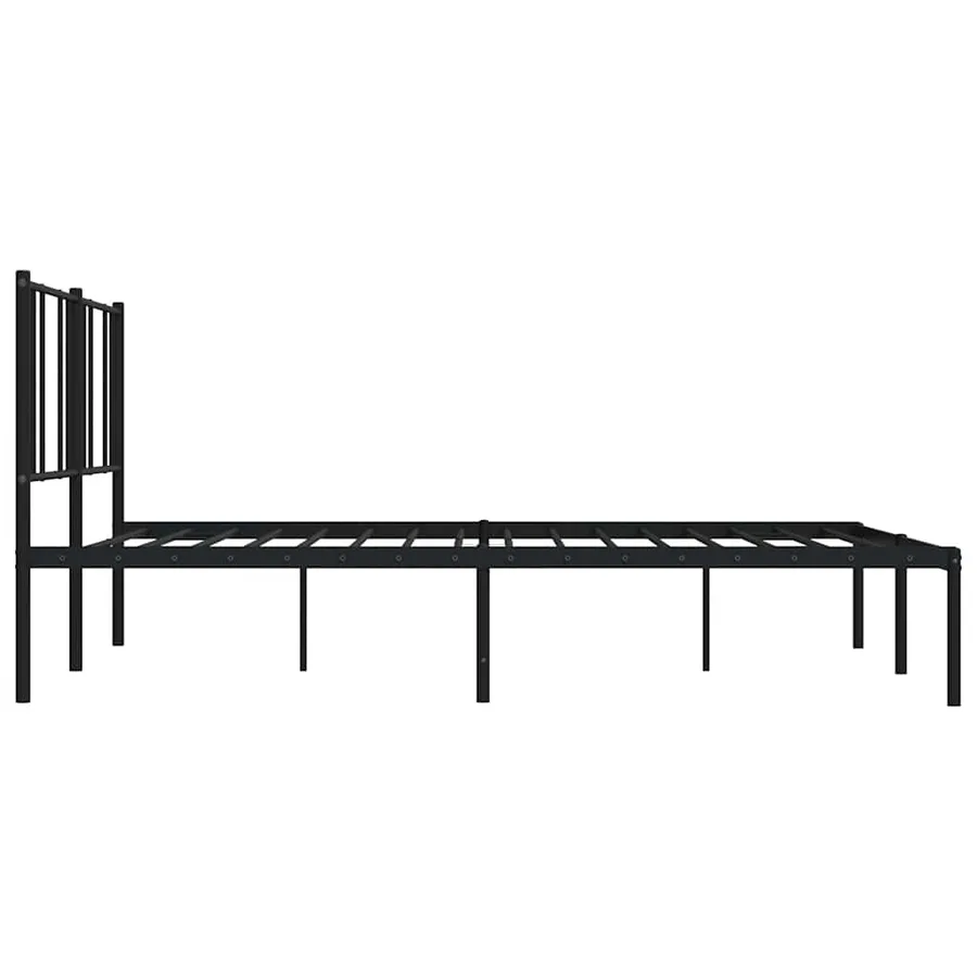 Cadre de lit métal sans matelas avec tête de lit noir 200x200cm - 7