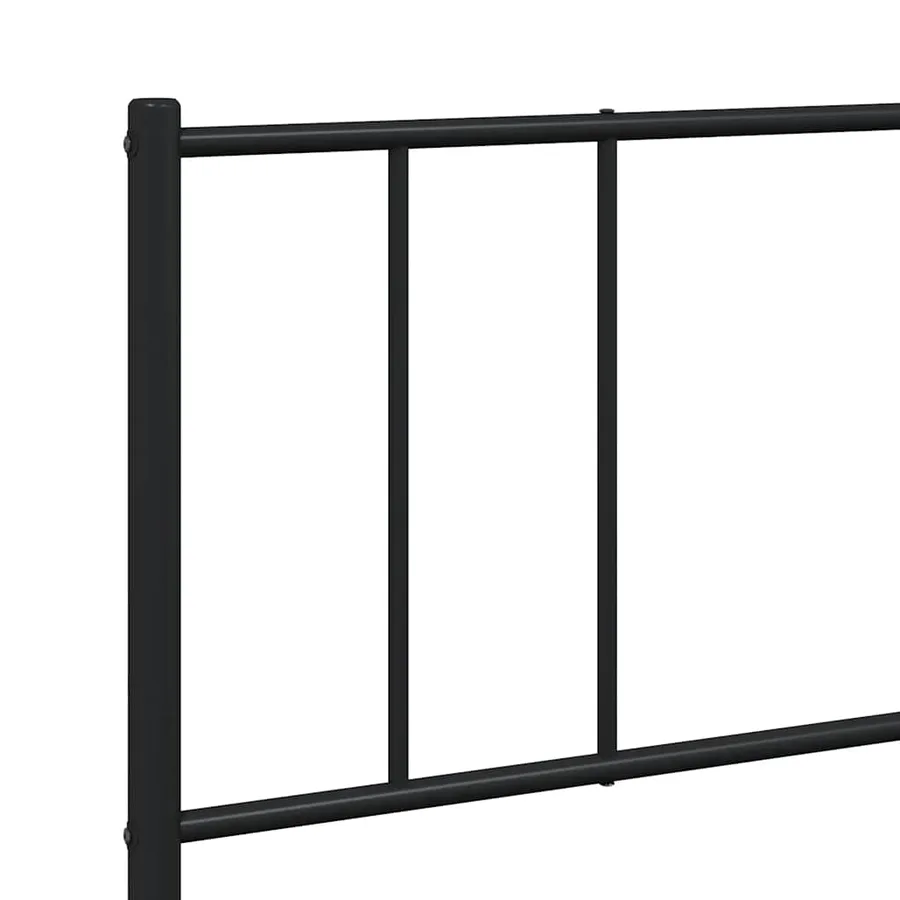Cadre de lit métal sans matelas avec tête de lit noir 200x200cm - 9