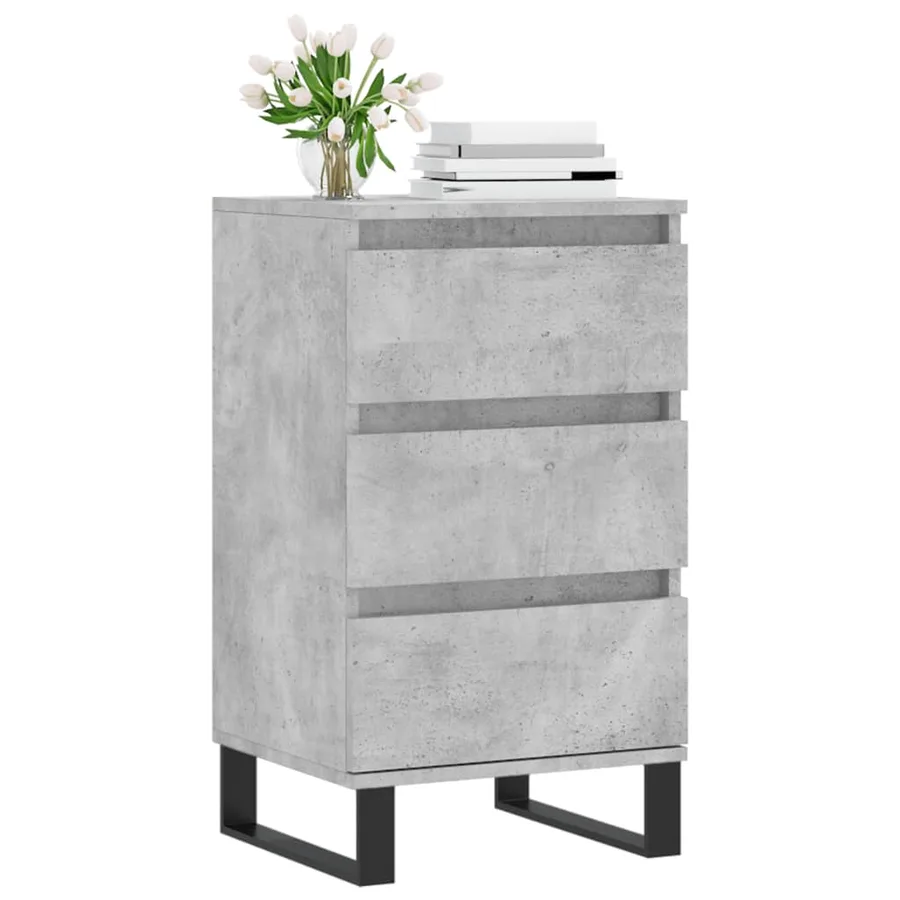Buffet gris béton 40x35x70 cm bois d'ingénierie - 3