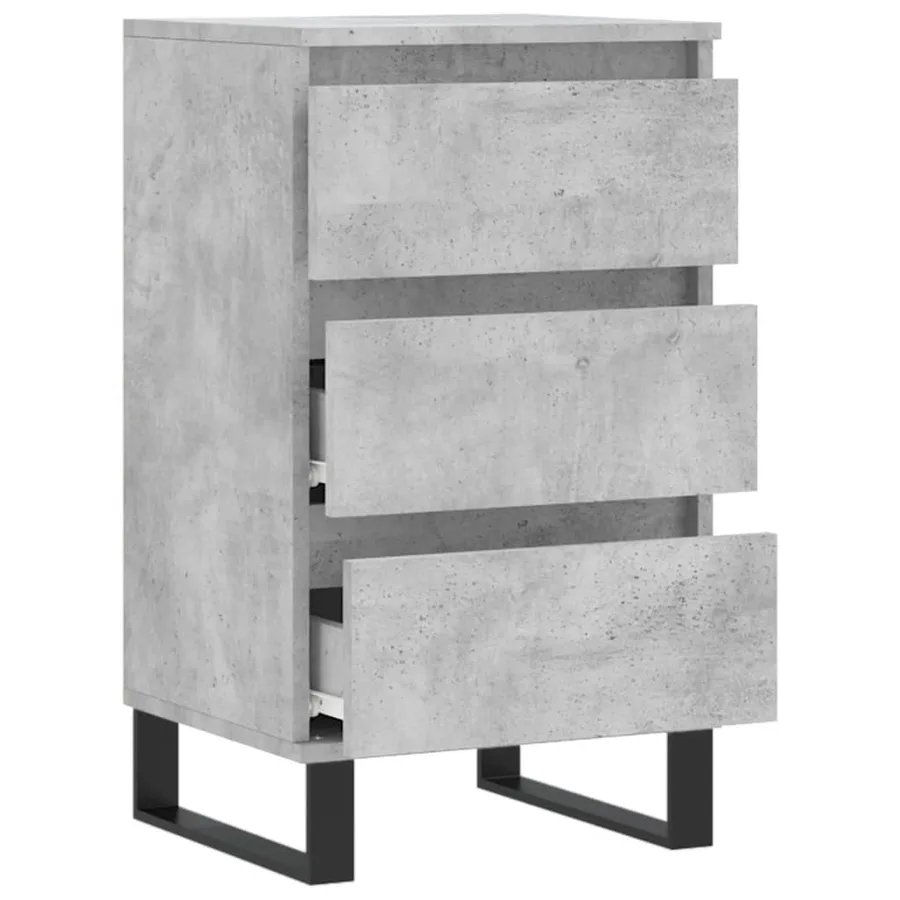 Buffet gris béton 40x35x70 cm bois d'ingénierie - 6