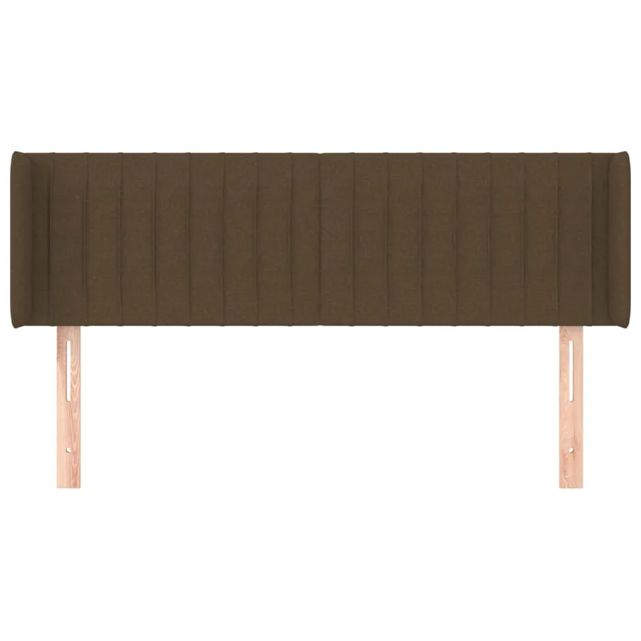 Tête de lit avec oreilles Marron Foncé 147x16x78/88 cm Tissu - 3