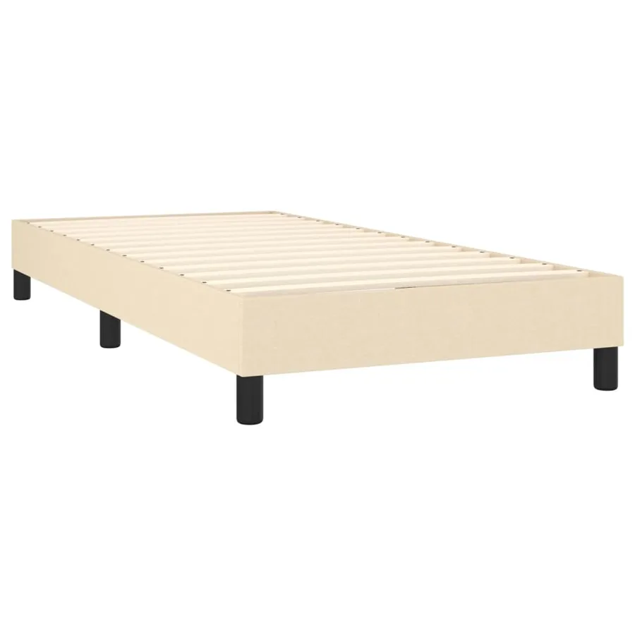 Sommier à lattes de lit avec matelas Crème 80x200 cm Tissu - 4