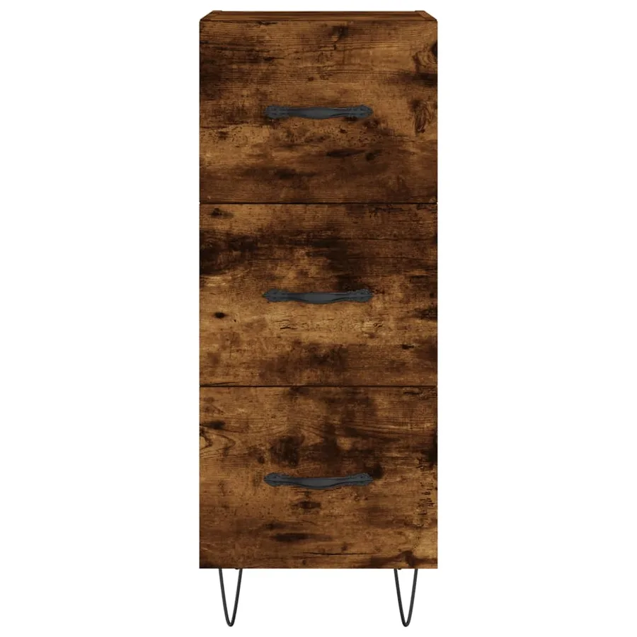 Buffet Chêne fumé 34,5x34x90 cm Bois d'ingénierie - 6