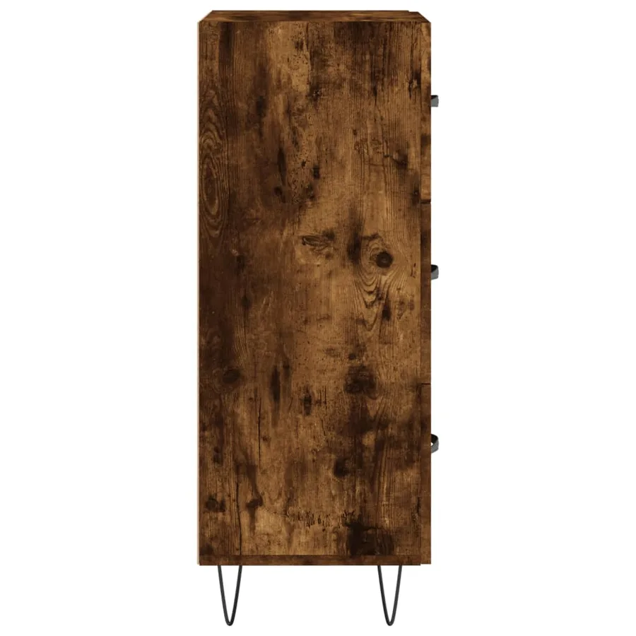 Buffet Chêne fumé 34,5x34x90 cm Bois d'ingénierie - 7
