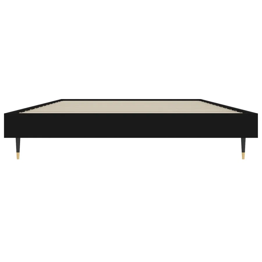 Cadre de lit sans matelas noir 90x200 cm bois d'ingénierie - 6