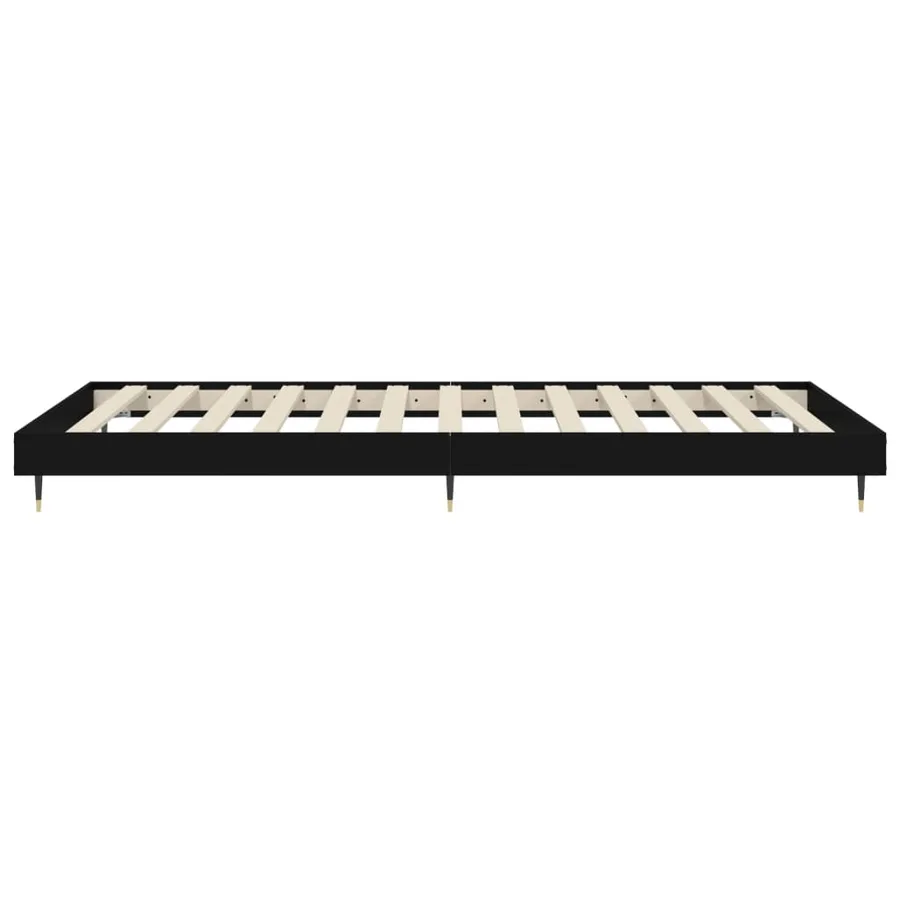 Cadre de lit sans matelas noir 90x200 cm bois d'ingénierie - 7