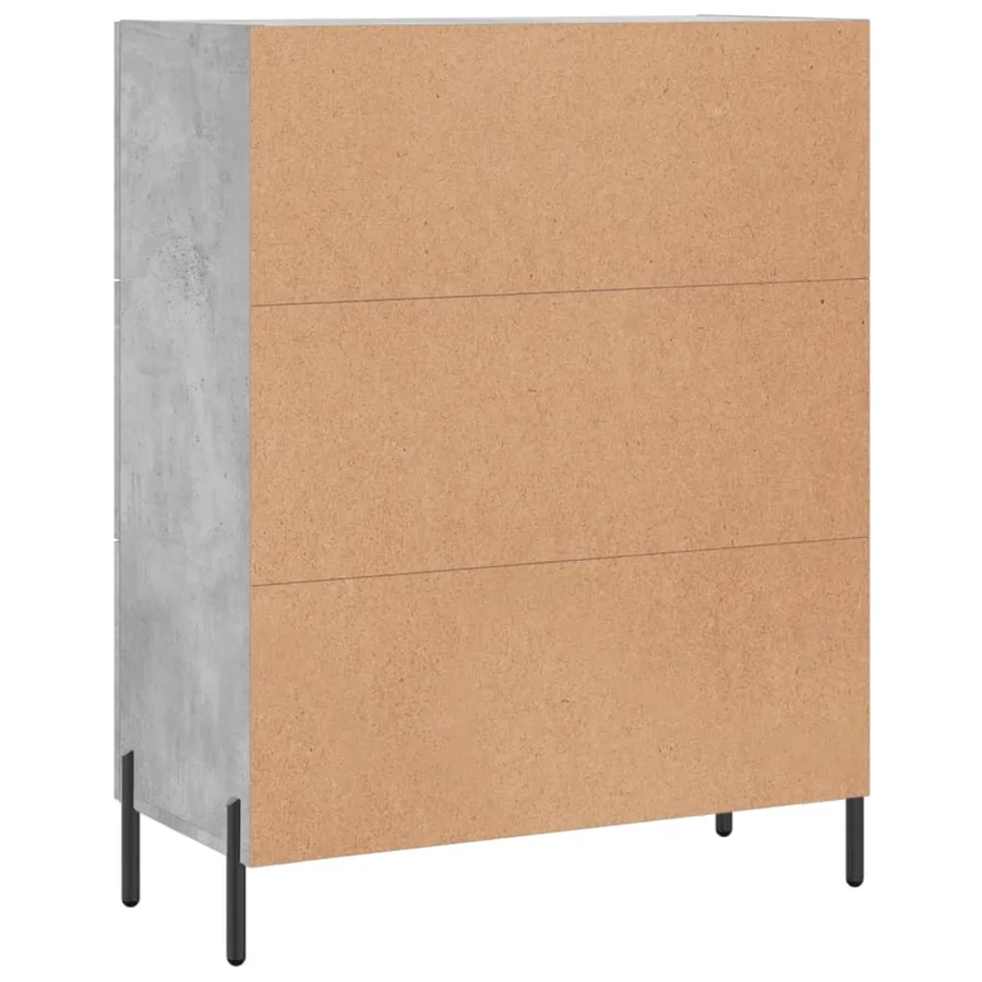 Buffet gris béton 69,5x34x90 cm bois d'ingénierie - 8