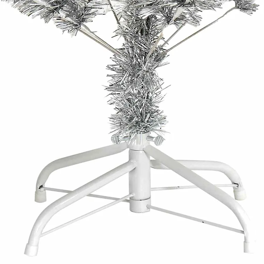 Sapin de Noël artificiel avec support argenté 150 cm PET - 6