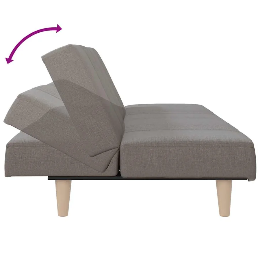 Canapé-lit taupe tissu - 8