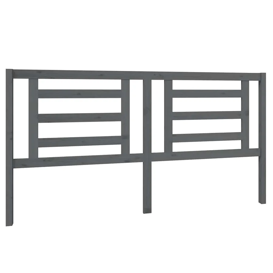 Tête de lit Gris 186x4x100 cm Bois de pin massif - 2