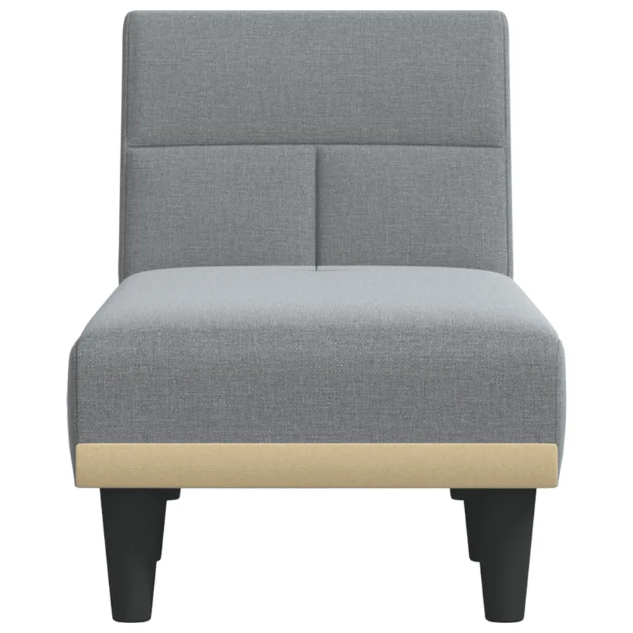 Chaise longue gris clair tissu - 4