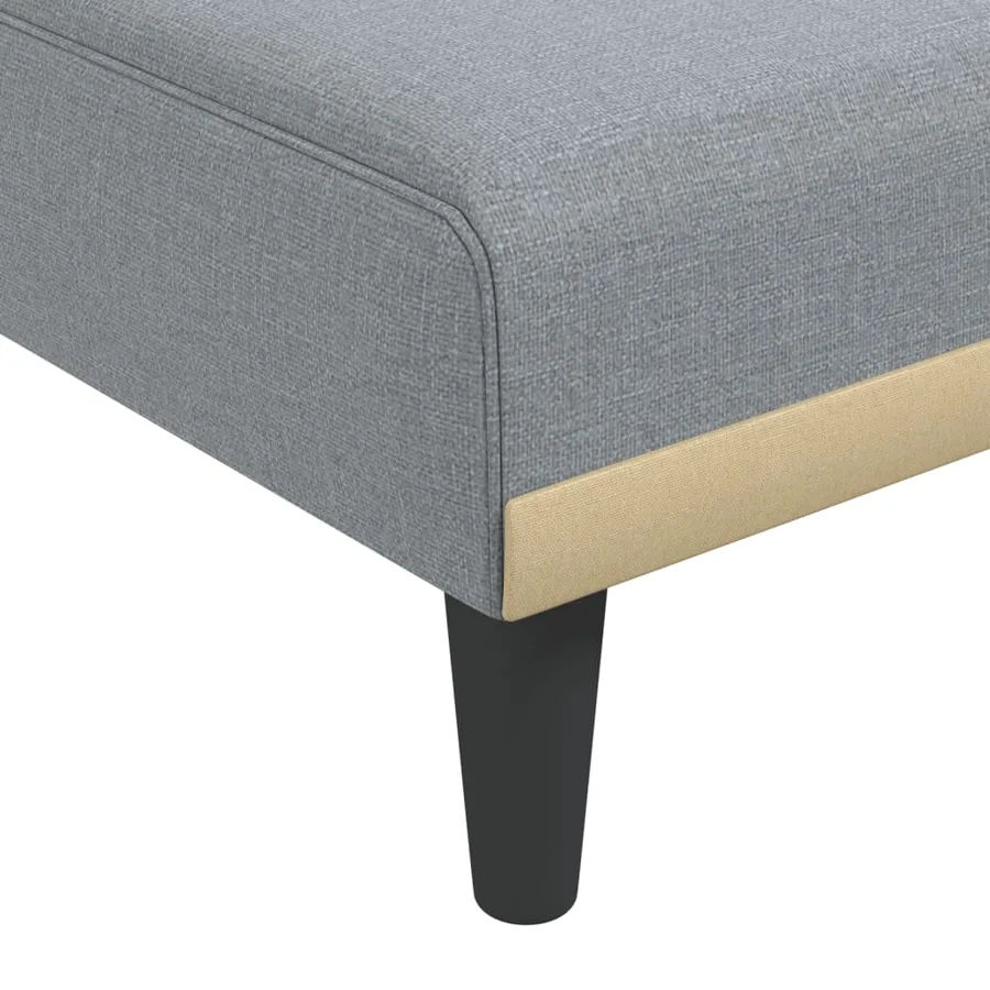 Chaise longue gris clair tissu - 7