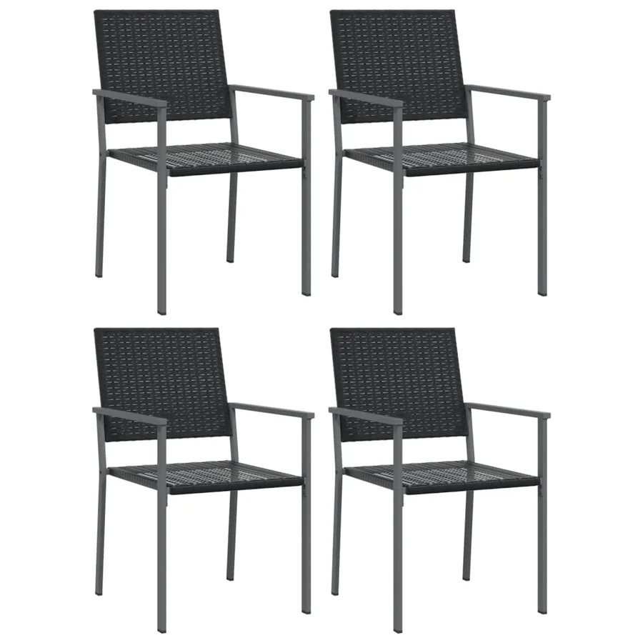 Ensemble à manger de jardin 5 pcs résine tressée acier - 4