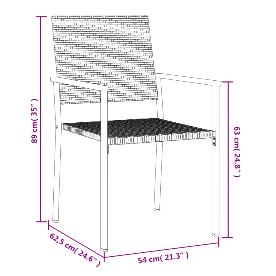 Ensemble à manger de jardin 5 pcs résine tressée acier - 9
