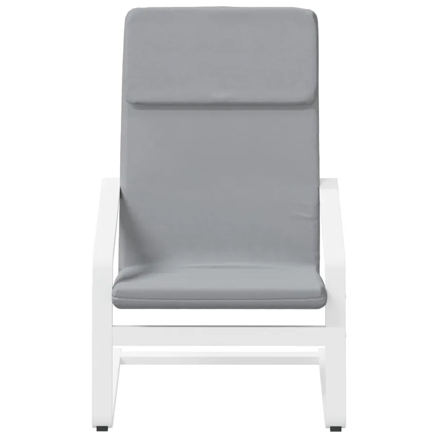 Chaise de relaxation avec repose-pied Gris clair Tissu - 4