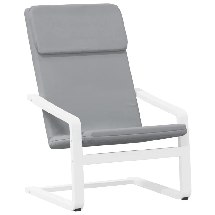 Chaise de relaxation avec repose-pied Gris clair Tissu - 5