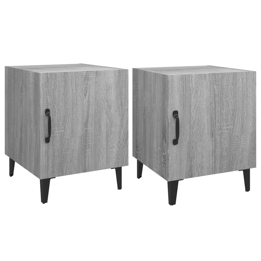 Tables de chevet 2 pcs Sonoma gris Bois d'ingénierie - 2