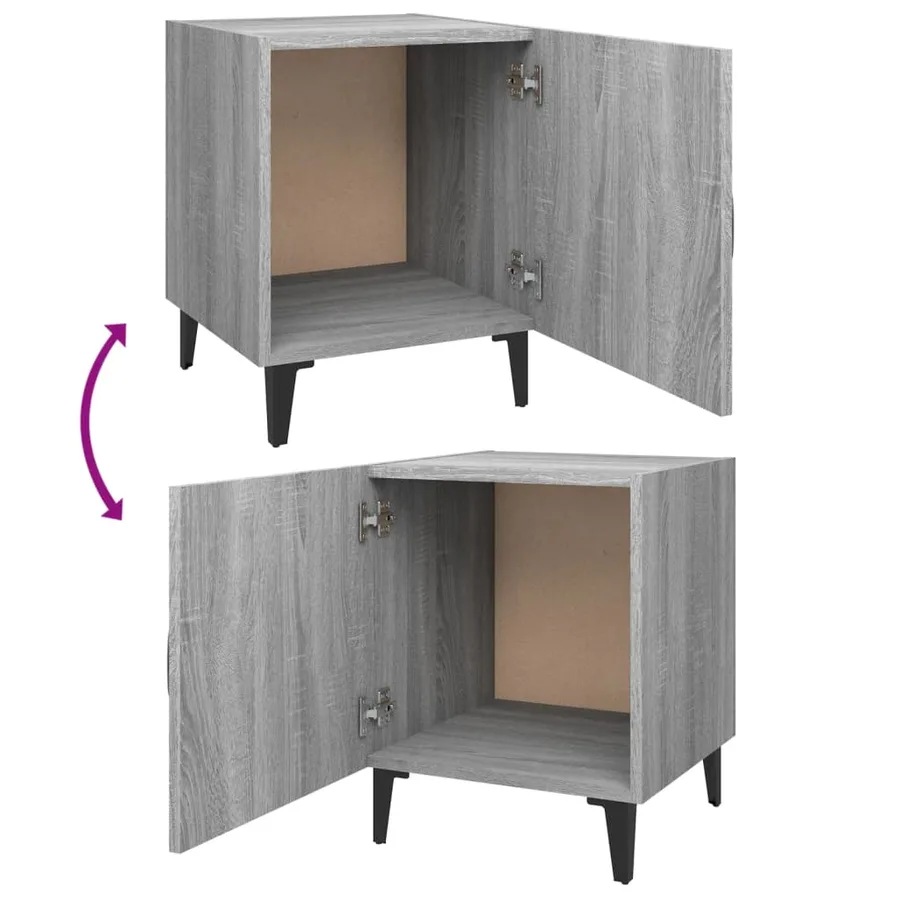 Tables de chevet 2 pcs Sonoma gris Bois d'ingénierie - 7