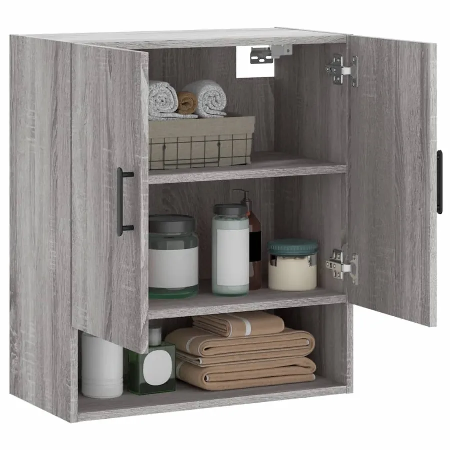 Armoire murale sonoma gris 60x31x70 cm bois d'ingénierie - 4