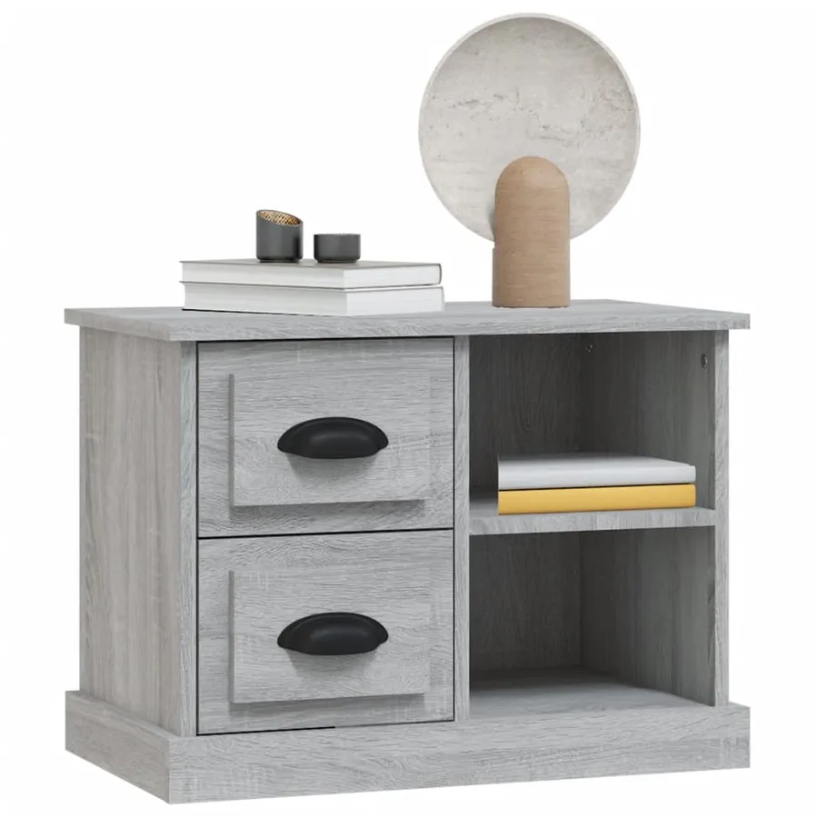 Table de chevet sonoma gris 60x35,5x45 cm - 4