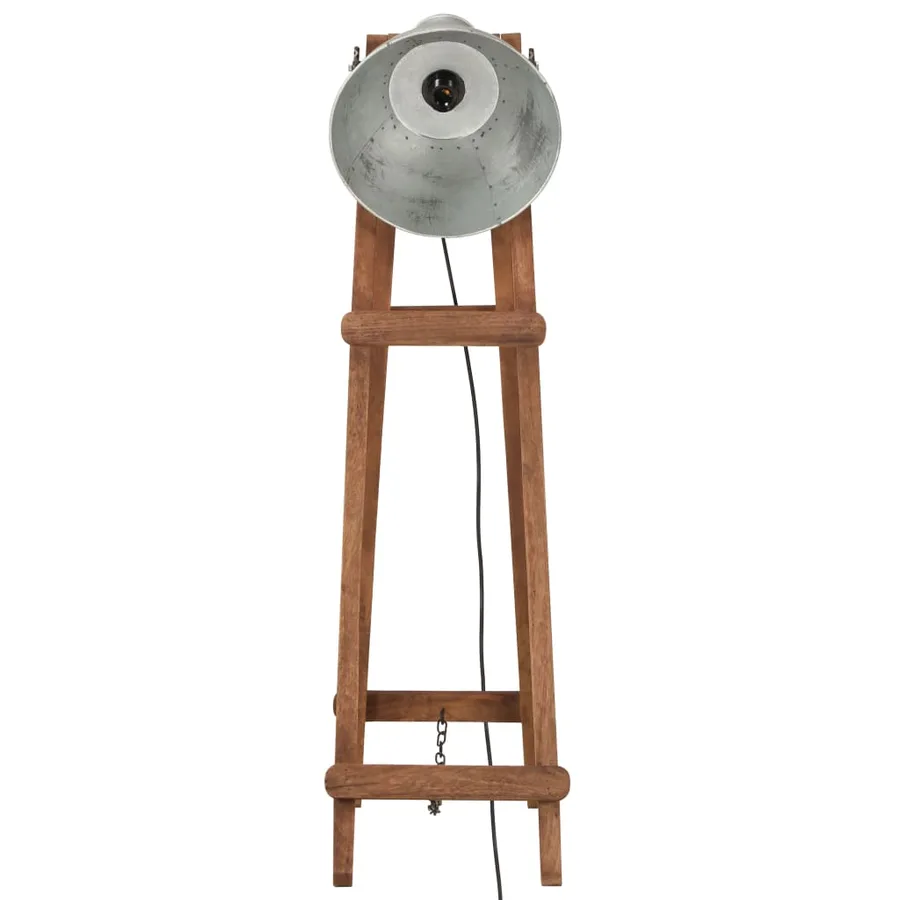 Lampadaires 3 pcs Argenté E27 Bois de manguier massif - 4