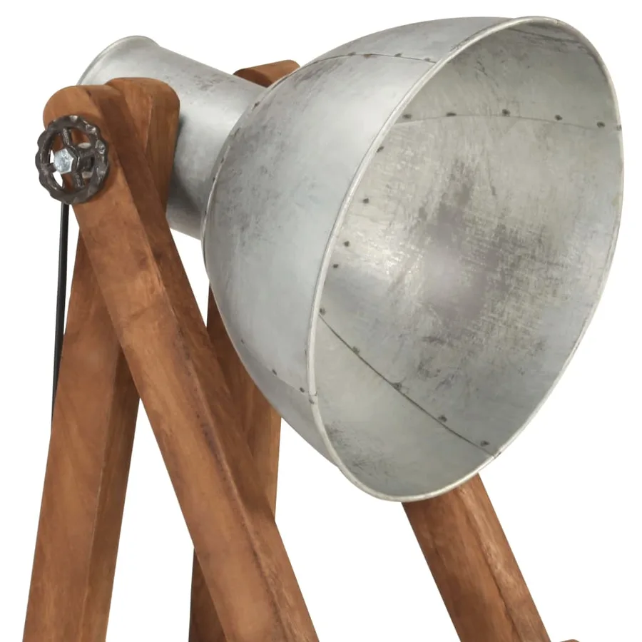 Lampadaires 3 pcs Argenté E27 Bois de manguier massif - 6