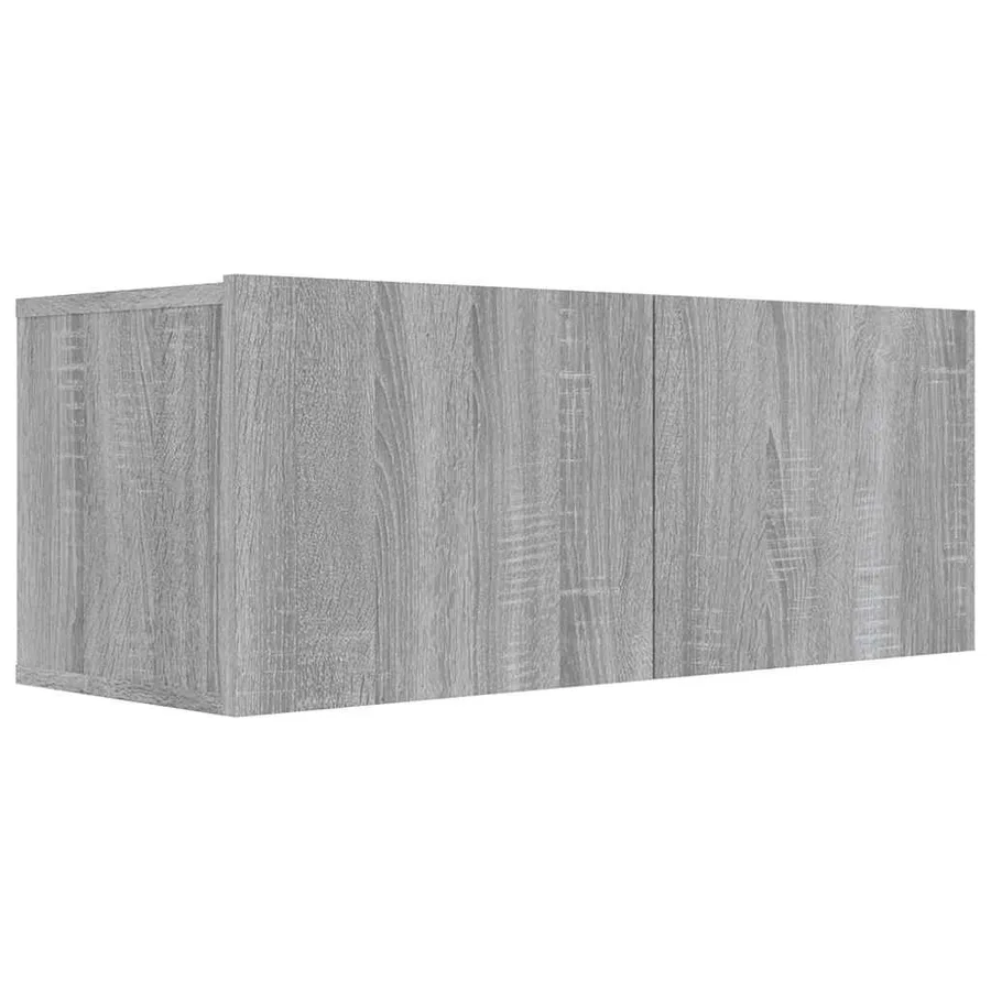 Meuble TV sonoma gris 80x30x30 cm bois d'ingénierie - 2