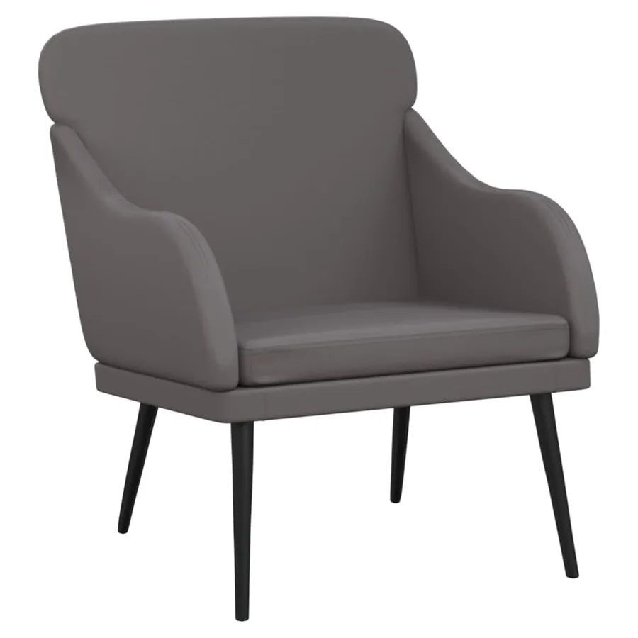 Fauteuil Gris 63x76x80 cm Similicuir - 2