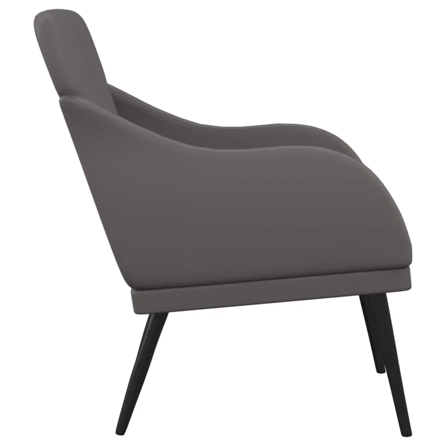 Fauteuil Gris 63x76x80 cm Similicuir - 4