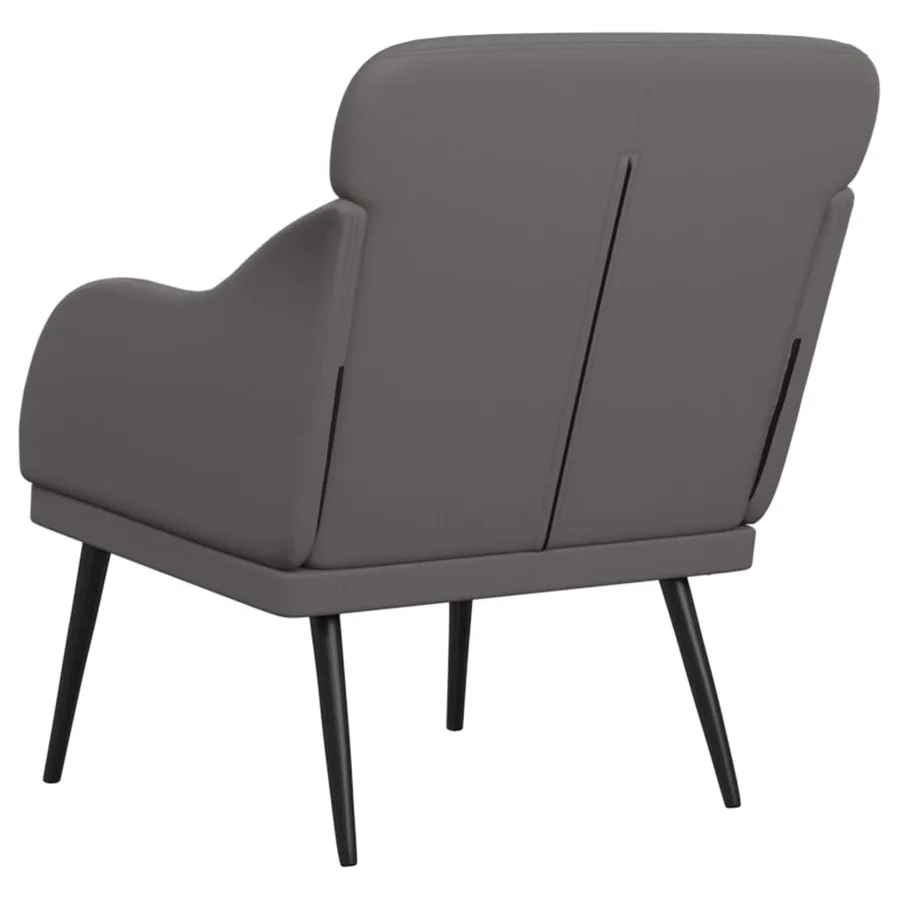 Fauteuil Gris 63x76x80 cm Similicuir - 5