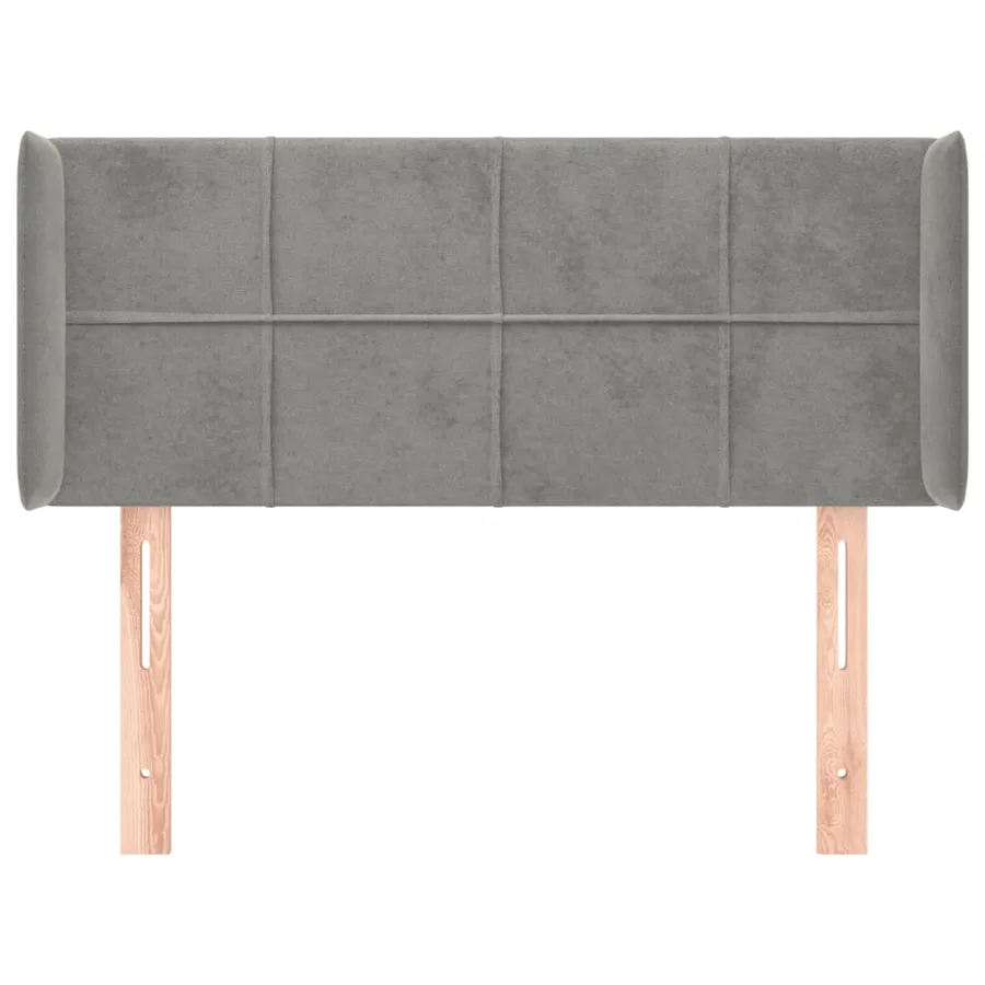 Tête de lit avec oreilles Gris clair 83x16x78/88 cm Velours - 3