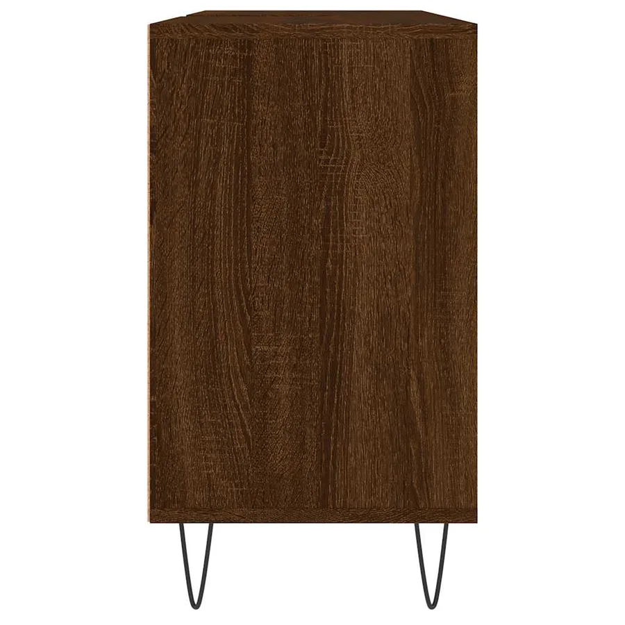 Armoire salle de bain chêne marron 80x33x60cm bois d'ingénierie - 7