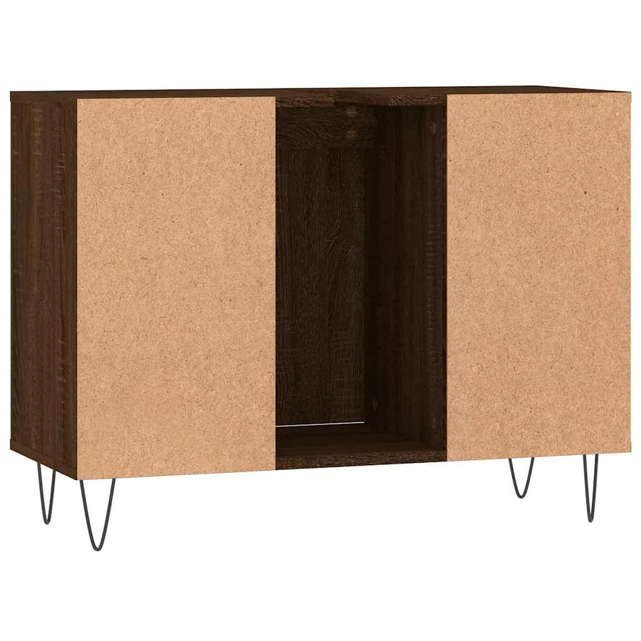 Armoire salle de bain chêne marron 80x33x60cm bois d'ingénierie - 8