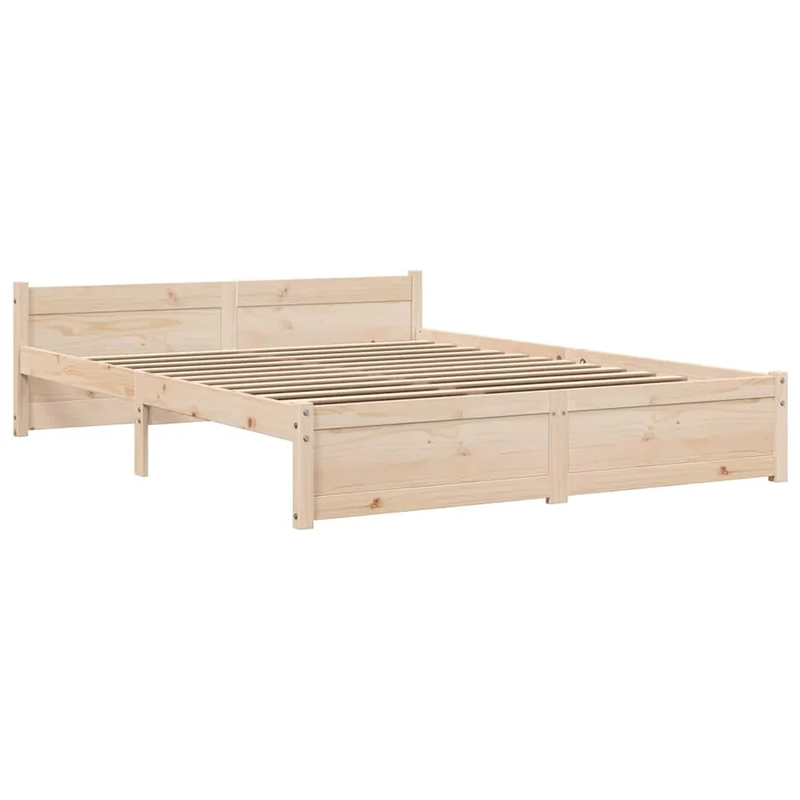 Cadre de lit sans matelas bois massif 135x190 cm - 3