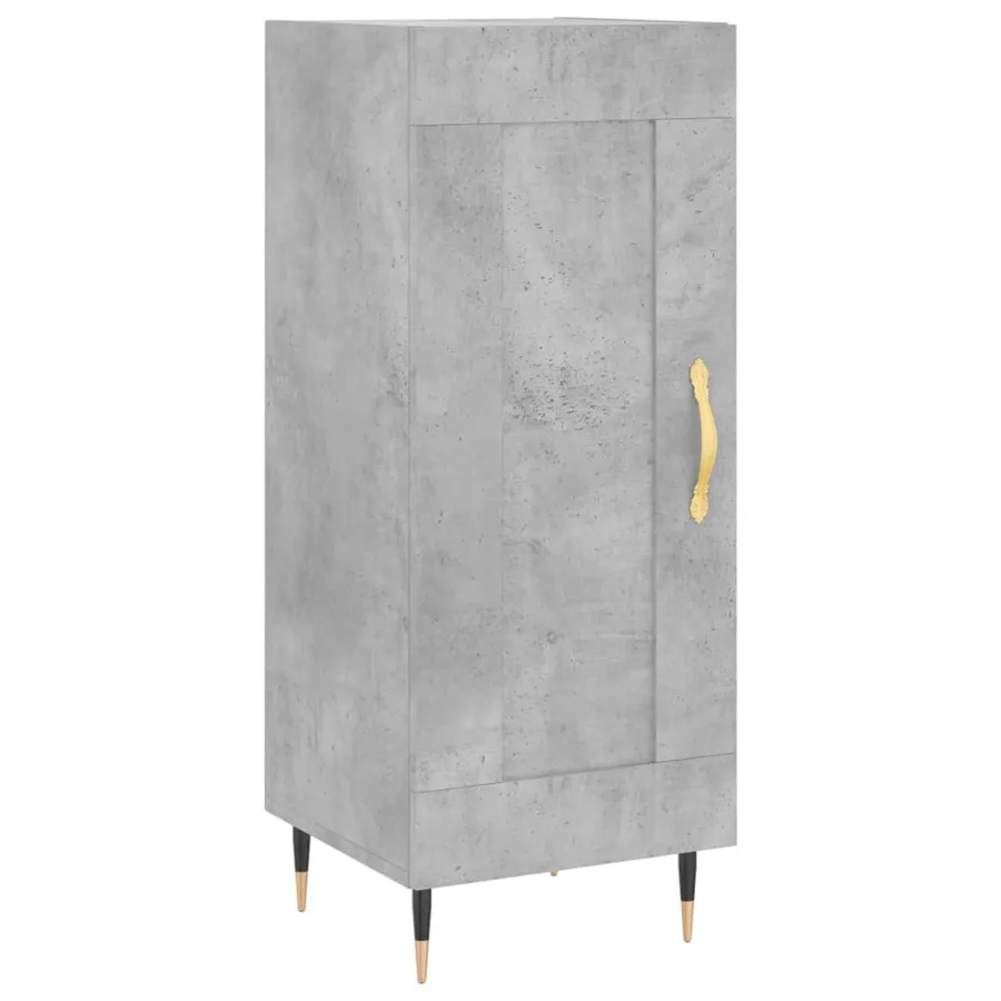 Buffet Gris béton 34,5x34x90 cm Bois d'ingénierie - 2