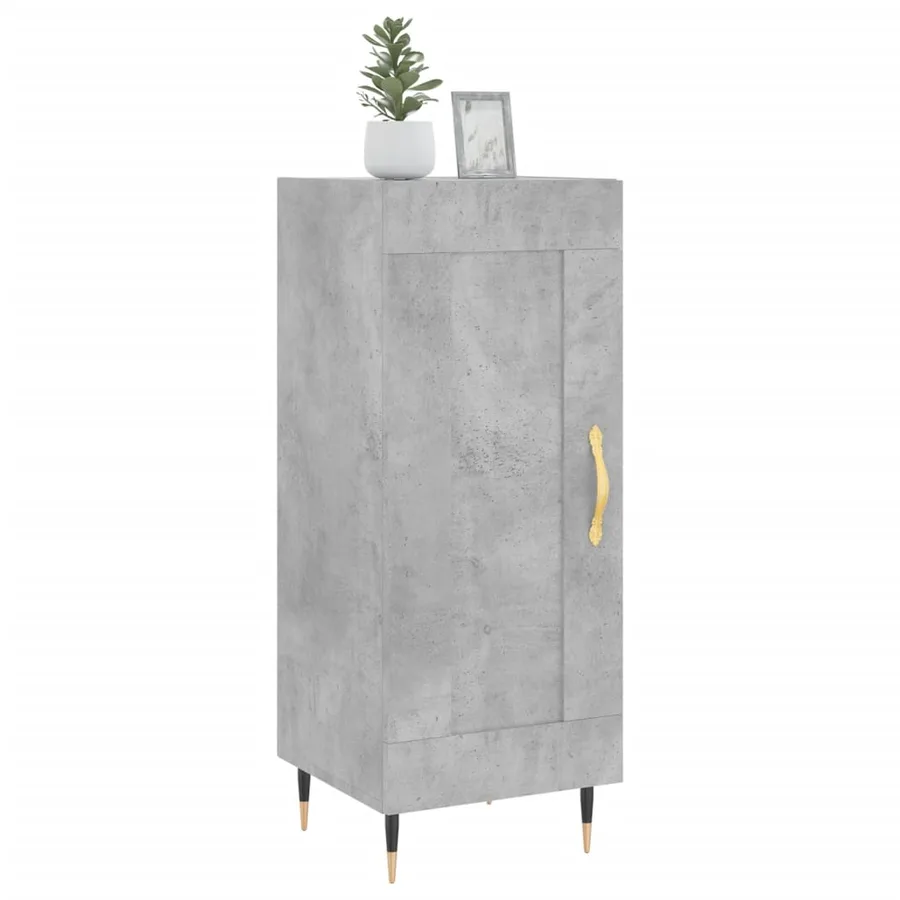 Buffet Gris béton 34,5x34x90 cm Bois d'ingénierie - 3