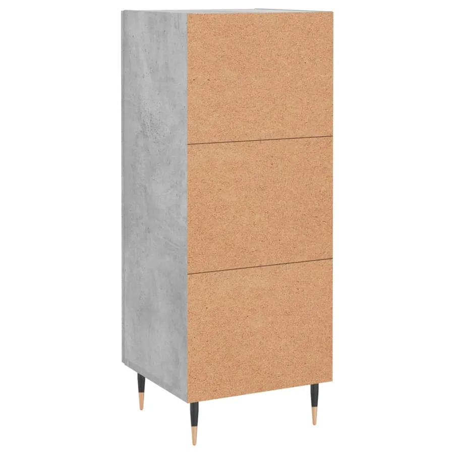 Buffet Gris béton 34,5x34x90 cm Bois d'ingénierie - 8