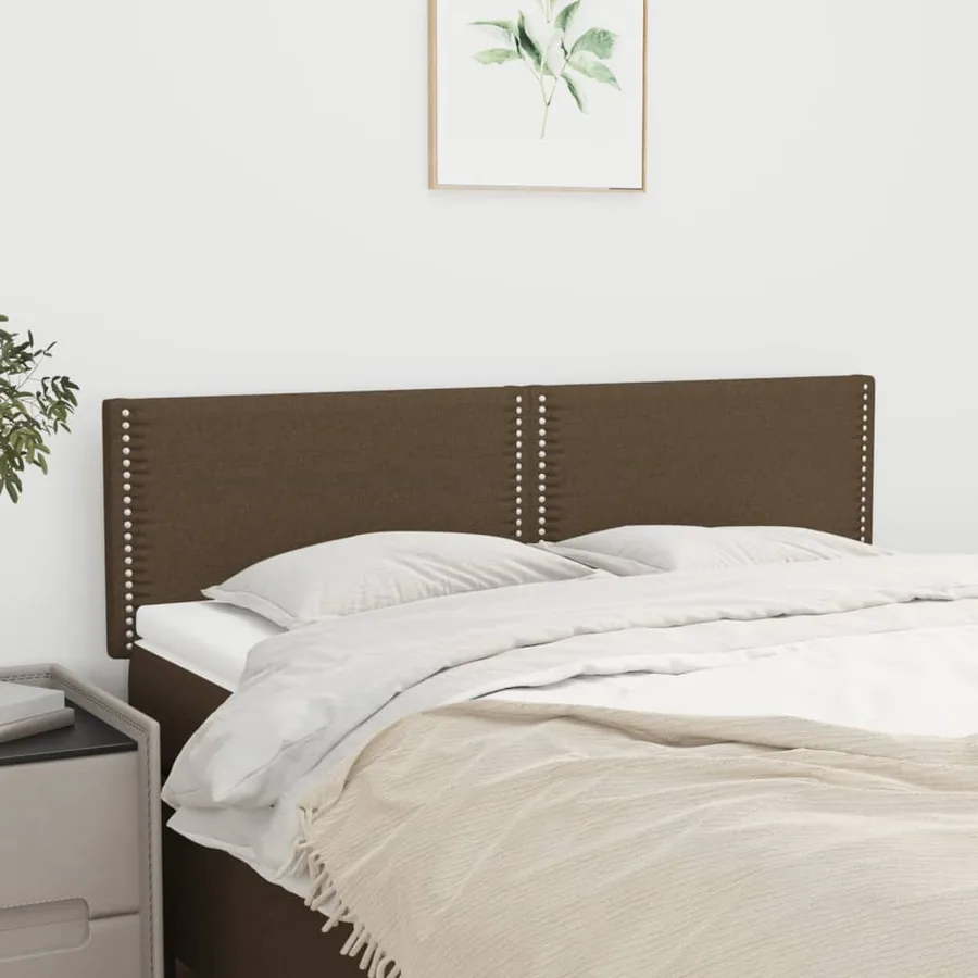 Têtes de lit Marron foncé 144 x 5 x 78/88 cm Tissu