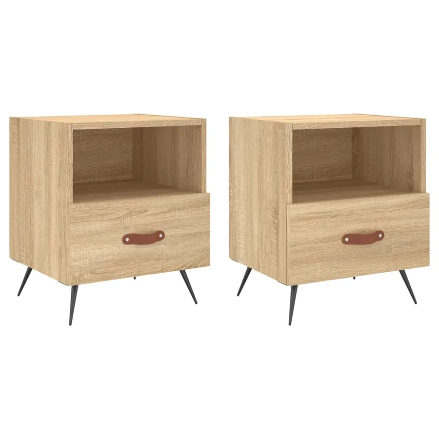 Tables de chevet 2 pcs chêne sonoma 40x35x47,5 cm - 2