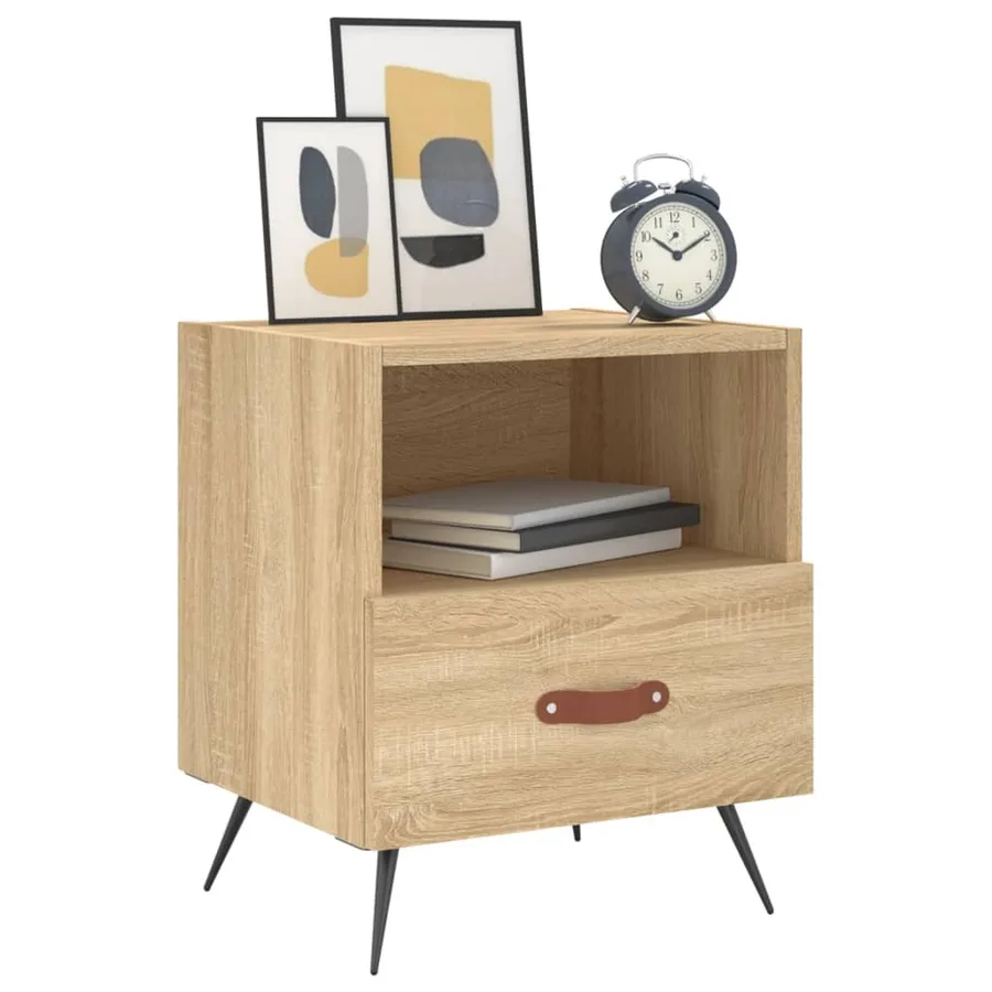 Tables de chevet 2 pcs chêne sonoma 40x35x47,5 cm - 3