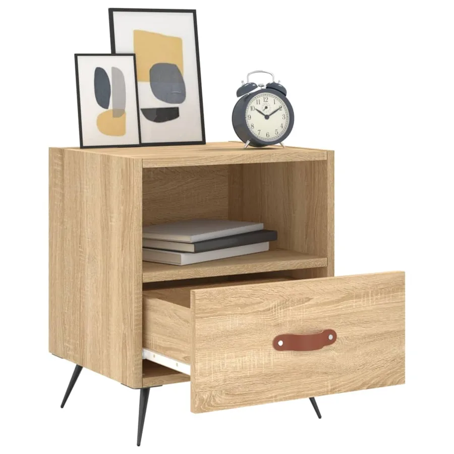 Tables de chevet 2 pcs chêne sonoma 40x35x47,5 cm - 4