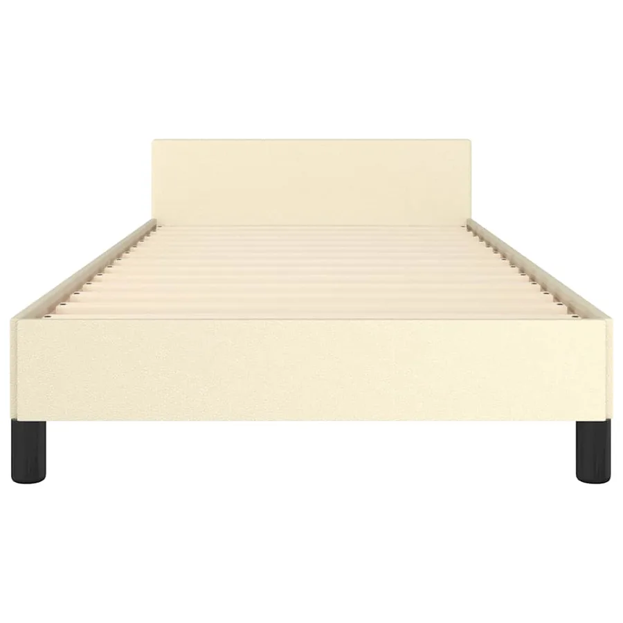 Cadre de lit avec tête de lit sans matelas crème 80x200 cm - 5