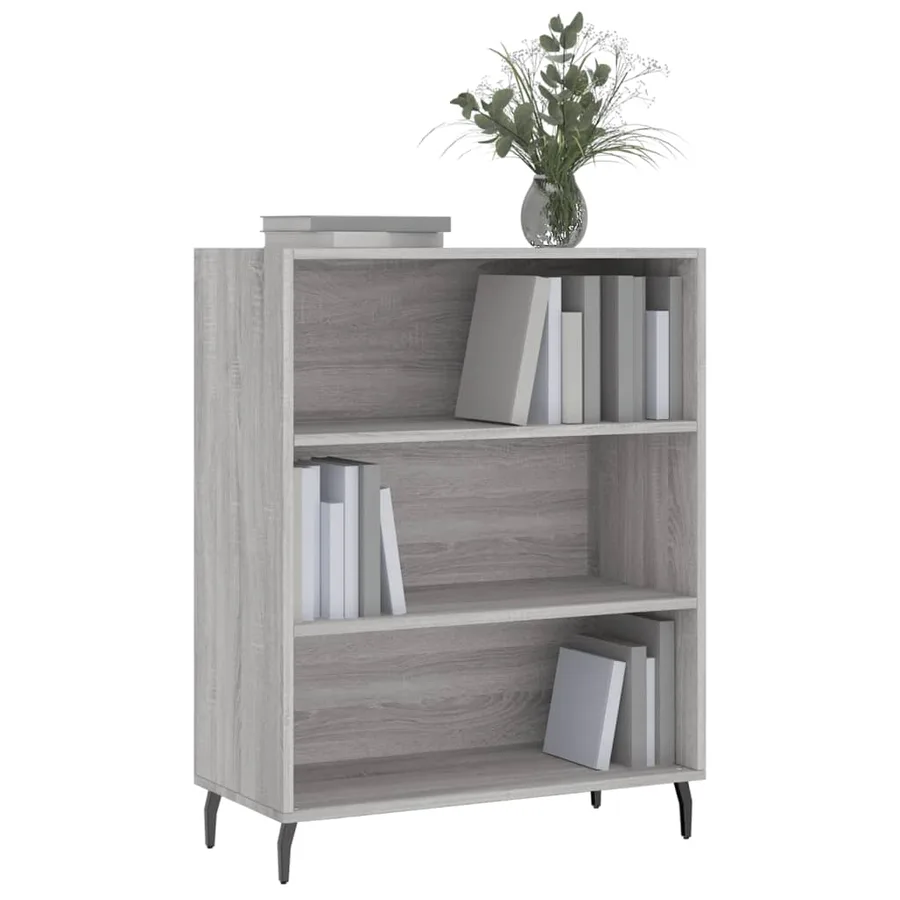 Armoire à étagères sonoma gris 69,5x32,5x90cm bois d'ingénierie - 3