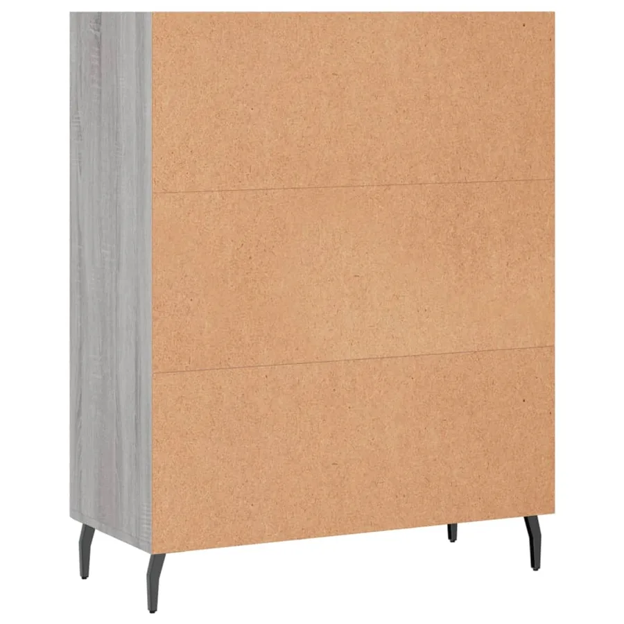 Armoire à étagères sonoma gris 69,5x32,5x90cm bois d'ingénierie - 6