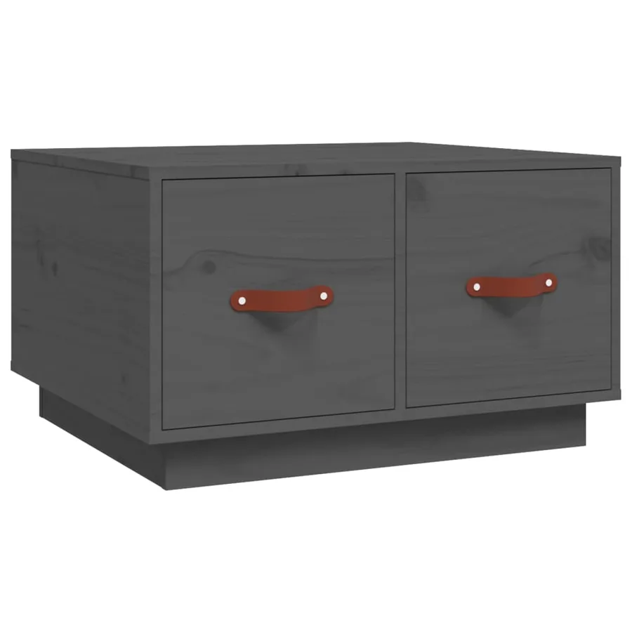 Table basse Gris 60x53x35 cm Bois massif de pin - 2