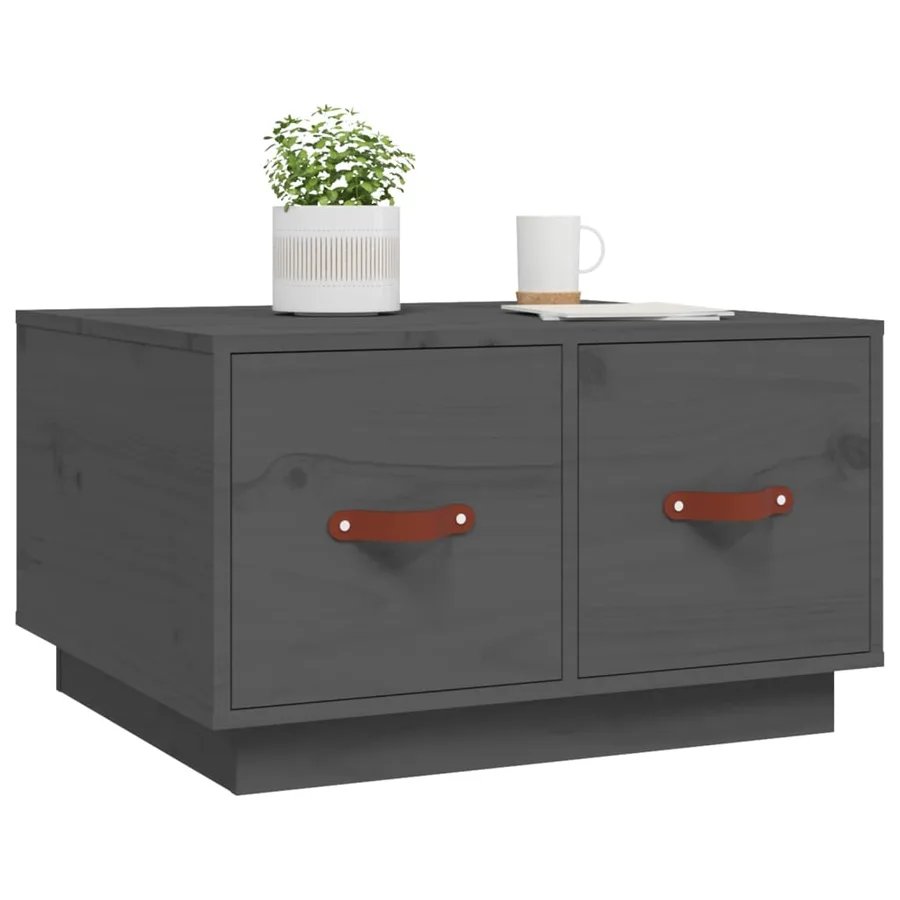Table basse Gris 60x53x35 cm Bois massif de pin - 4